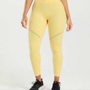 Gymshark x Whitney Simmons | Yellow Mesh Scrunch Leggings